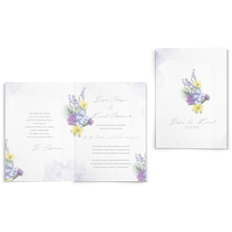 Zaproszenia ślubne Lili - Składane Motyw 4