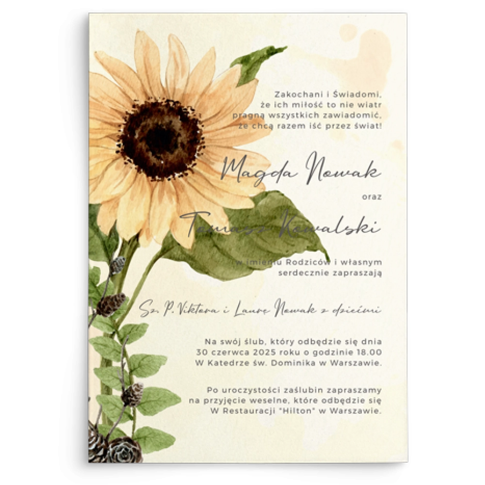 Zaproszenia ślubne Natalie - Motyw 2