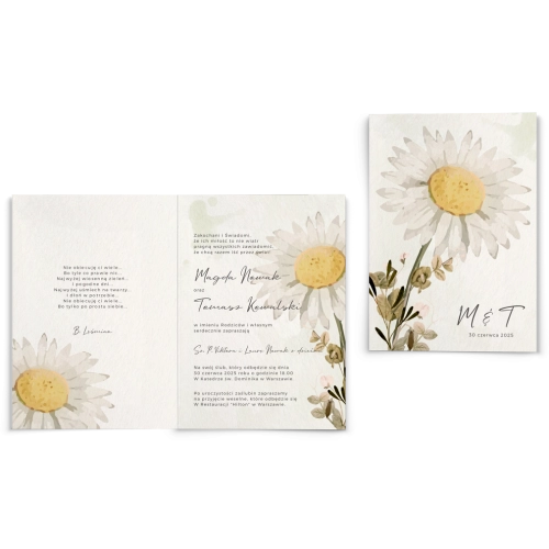 Zaproszenia ślubne Natalie - Składane Motyw 3