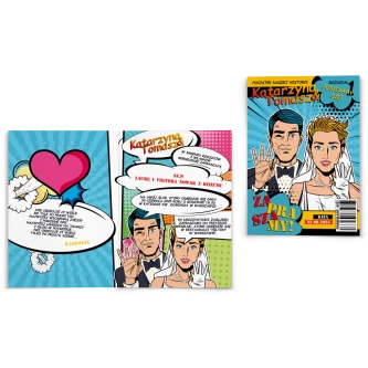 Zaproszenia ślubne Pop Art - Składane Motyw 1