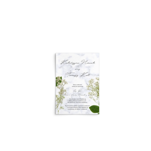 Zaproszenia ślubne Marble leaf - Motyw 3