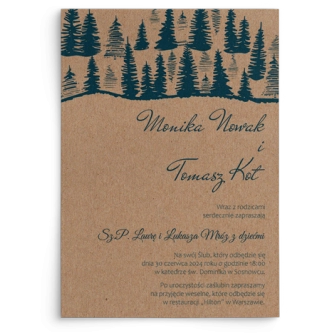 Zaproszenia ślubne Natura Kraft - Motyw 3