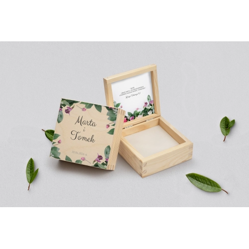 Pudełko na obrączki naturalne - Soft Motyw 6