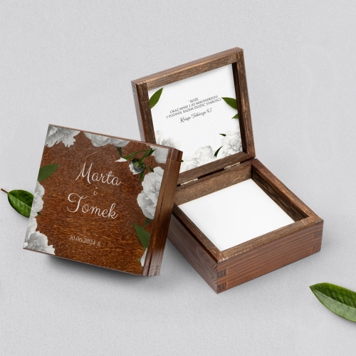 Pudełko na obrączki brązowe - Soft Motyw 3