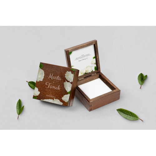 Pudełko na obrączki brązowe - Soft Motyw 4