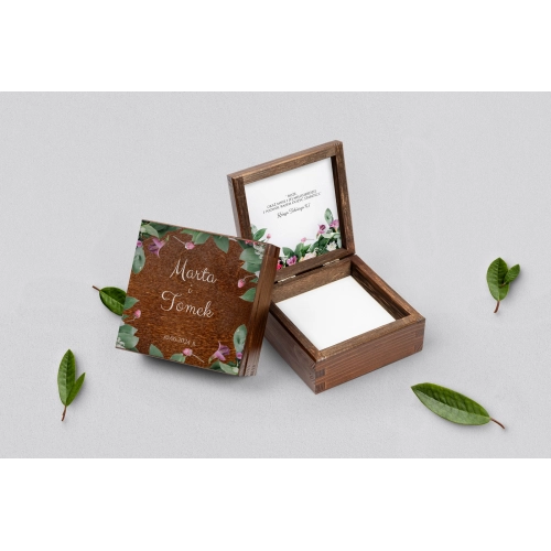 Pudełko na obrączki brązowe - Soft Motyw 6