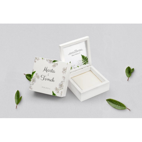 Pudełko na obrączki białe - Soft Motyw 2