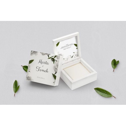 Pudełko na obrączki białe - Soft Motyw 3