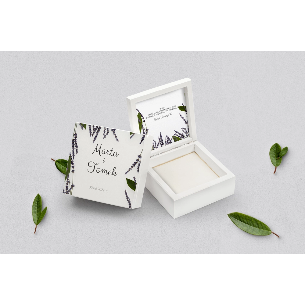 Pudełko na obrączki białe - Soft Motyw 5