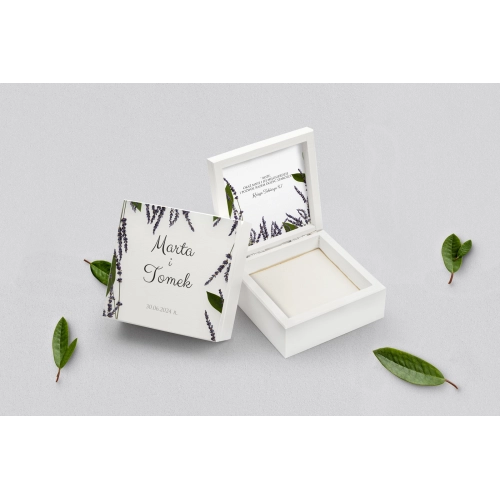 Pudełko na obrączki białe - Soft Motyw 5