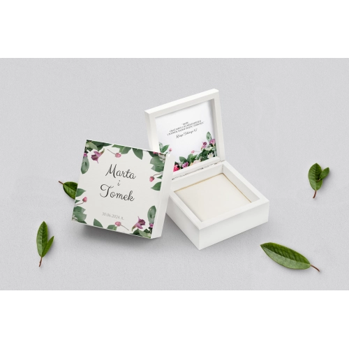 Pudełko na obrączki białe - Soft Motyw 6