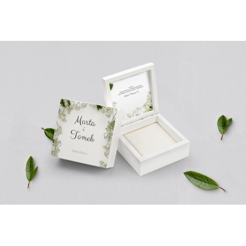 Pudełko na obrączki białe - Soft Motyw 7
