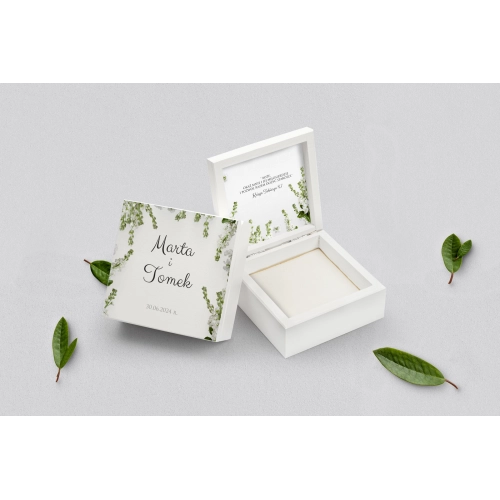 Pudełko na obrączki białe - Soft Motyw 8