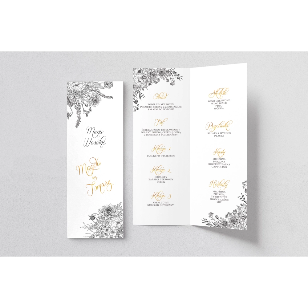 Menu Weselne Adore - Motyw 1