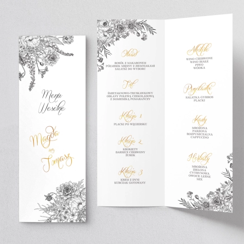Menu Weselne Adore - Motyw 1