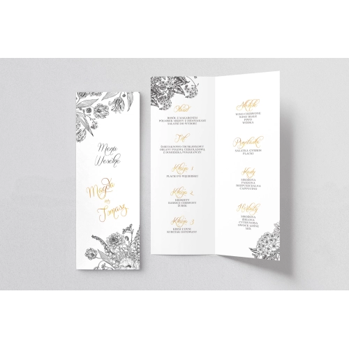 Menu Weselne Adore - Motyw 3