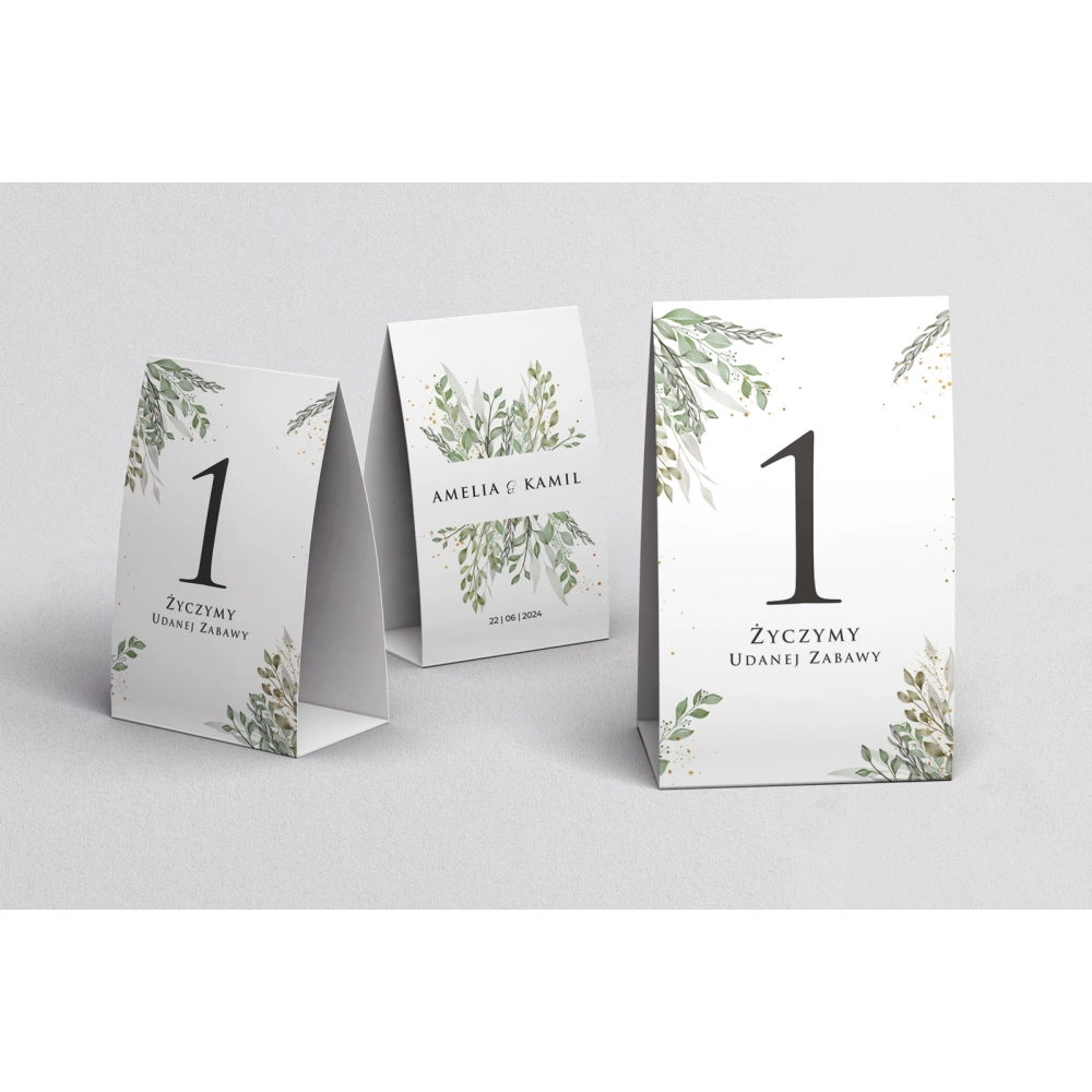 Numerki na stół Leaves Motyw 3