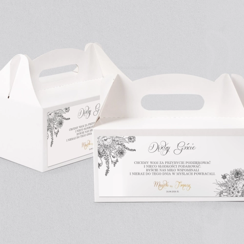 Pudełko na ciasto weselne Adore - Motyw 1