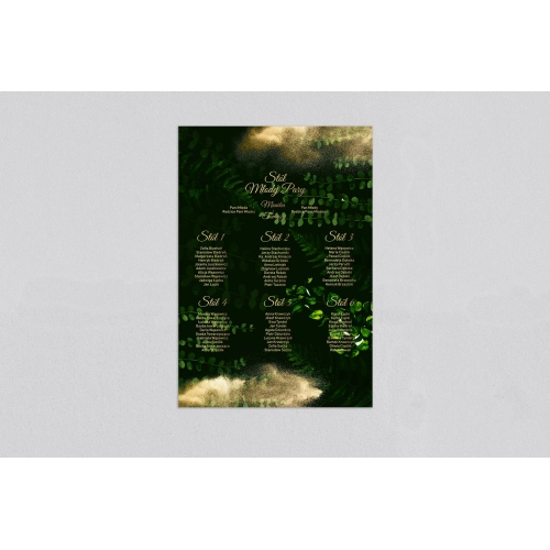 Plan stołów weselnych Greenery - Motyw 3