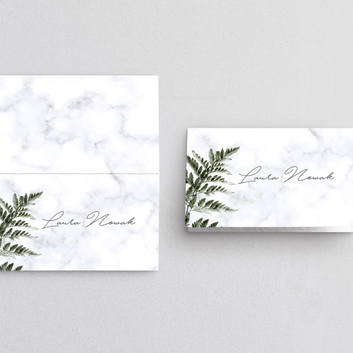 Winietki ślubne składane Marble leaf - Motyw 2