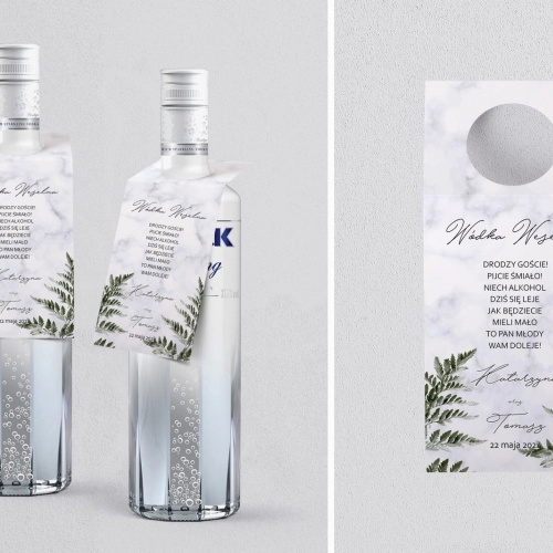 Zawieszka na alkohol oczko Marble leaf Motyw 2