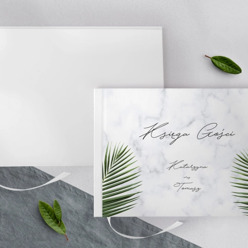Księga Gości Weselnych Marble leaf Motyw 1