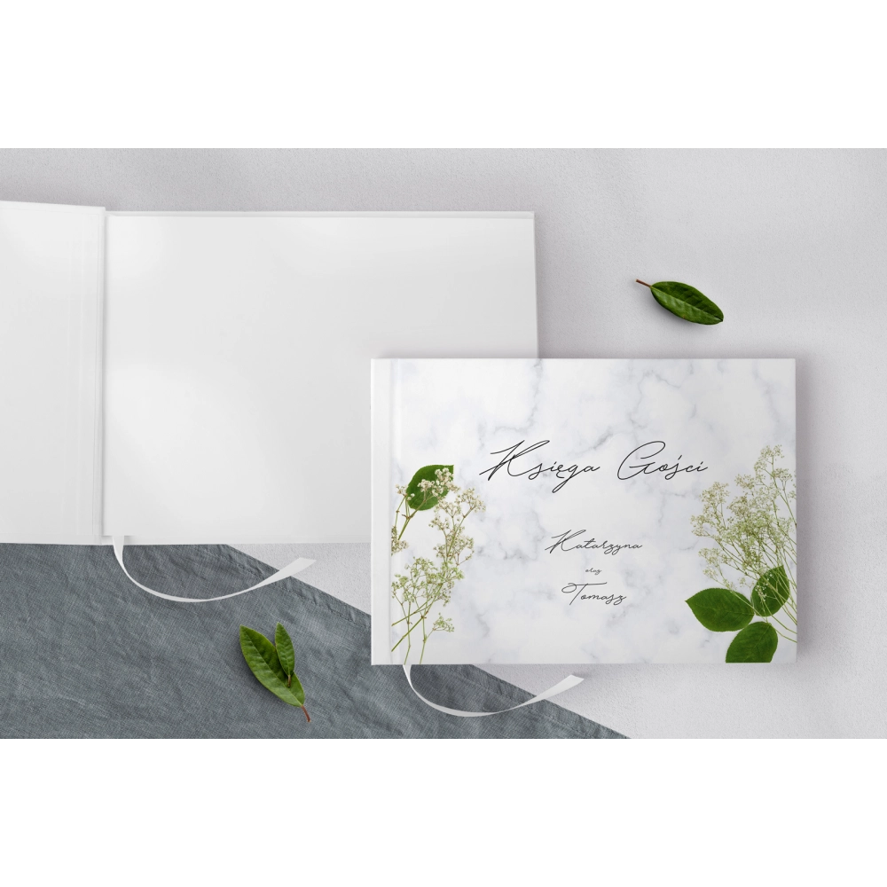Księga Gości Weselnych Marble leaf Motyw 3