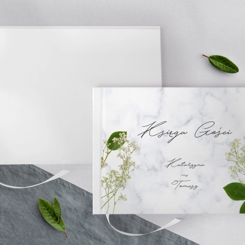 Księga Gości Weselnych Marble leaf Motyw 3
