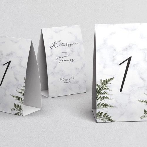 Numerki na stół Marble leaf Motyw 2