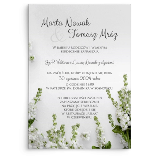 Zaproszenia ślubne Soft - Motyw 8