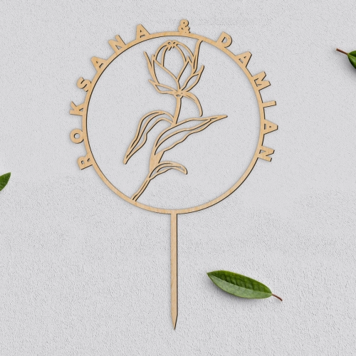 Topper na tort weselny Spersonalizowany - Wzór 10