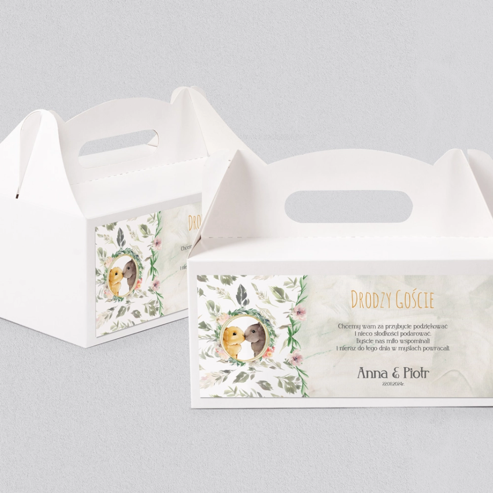 Pudełko na ciasto weselne Animlas Motyw 4