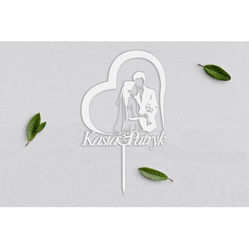 Topper na tort weselny Spersonalizowany - Wzór 9