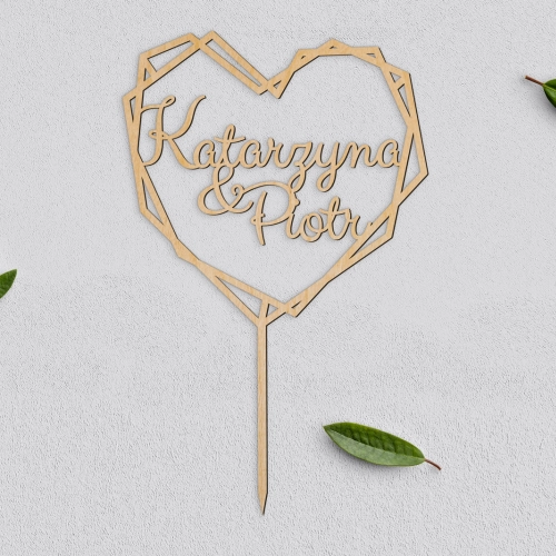 Topper na tort weselny Spersonalizowany - Wzór 8