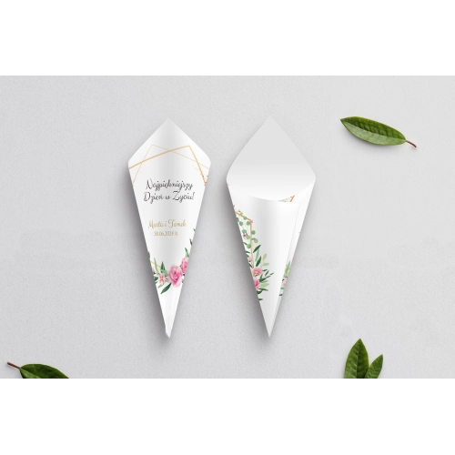 Rożek Weselny - Flowers & Frame Motyw 4