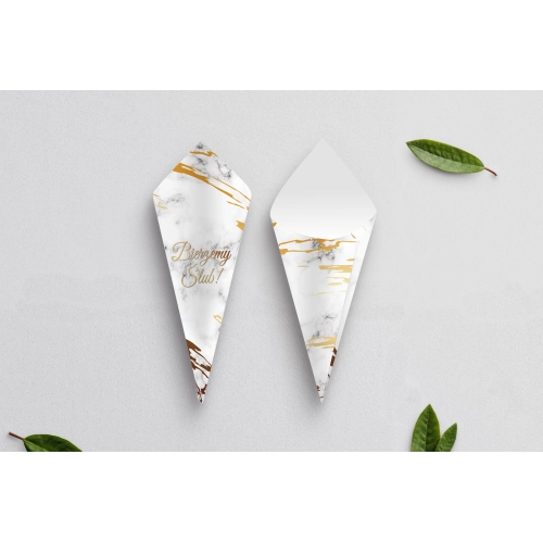 Rożek Weselny - Marmur i złoto Motyw 3