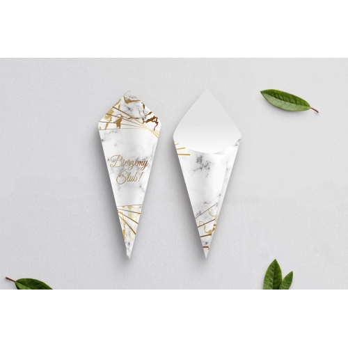 Rożek Weselny - Marmur i złoto Motyw 4