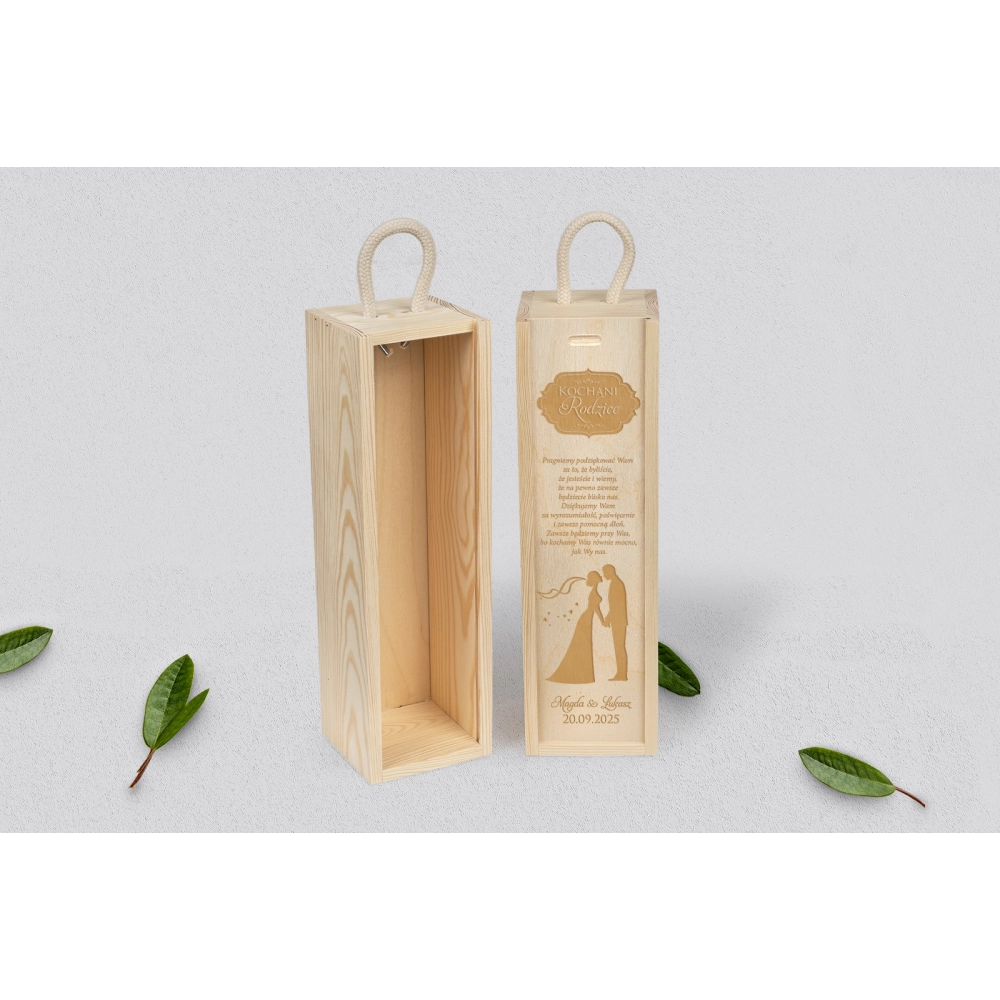 Skrzynka na wino dla Rodziców - Naturalna