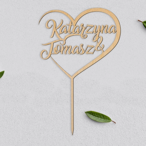 Topper na tort weselny Spersonalizowany - Wzór 6