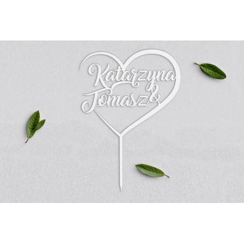 Topper na tort weselny Spersonalizowany - Wzór 6