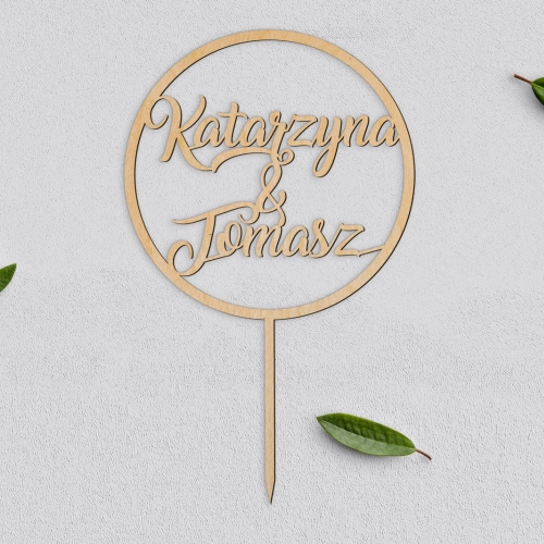 Topper na tort weselny Spersonalizowany - Wzór 5