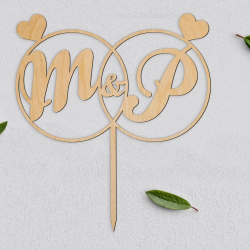 Topper na tort weselny Spersonalizowany - Wzór 3