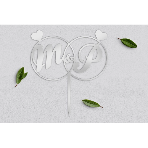 Topper na tort weselny Spersonalizowany - Wzór 3