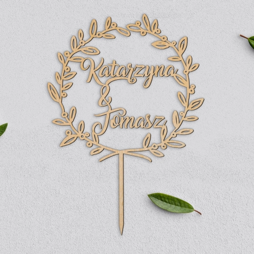 Topper na tort weselny Spersonalizowany - Wzór 4