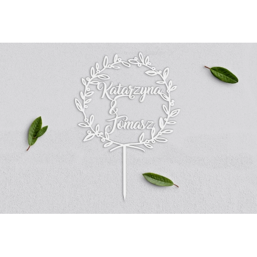 Topper na tort weselny Spersonalizowany - Wzór 4