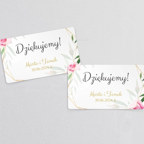 Naklejki na słoiczki weselne Flowers & Frame - Arkusz 21 szt Motyw 4