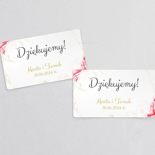 Naklejki na słoiczki weselne Flowers & Frame - Arkusz 21 szt Motyw 5