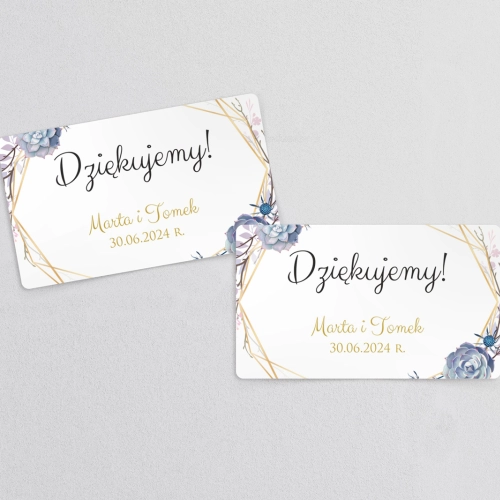 Naklejki na słoiczki weselne Flowers & Frame - Arkusz 21 szt Motyw 6