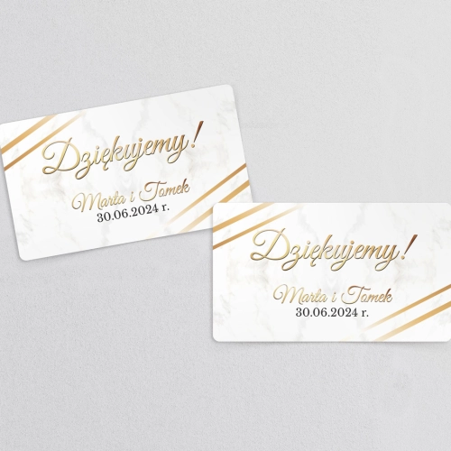 Naklejki na słoiczki weselne Marmur i Złoto - Arkusz 21 szt Motyw 1