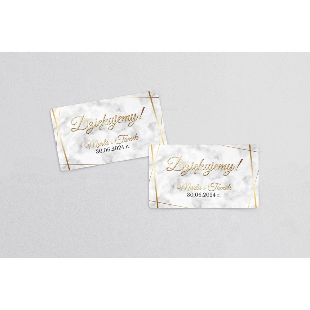 Naklejki na słoiczki weselne Marmur i&nbsp;Złoto - Arkusz 21 szt Motyw 2